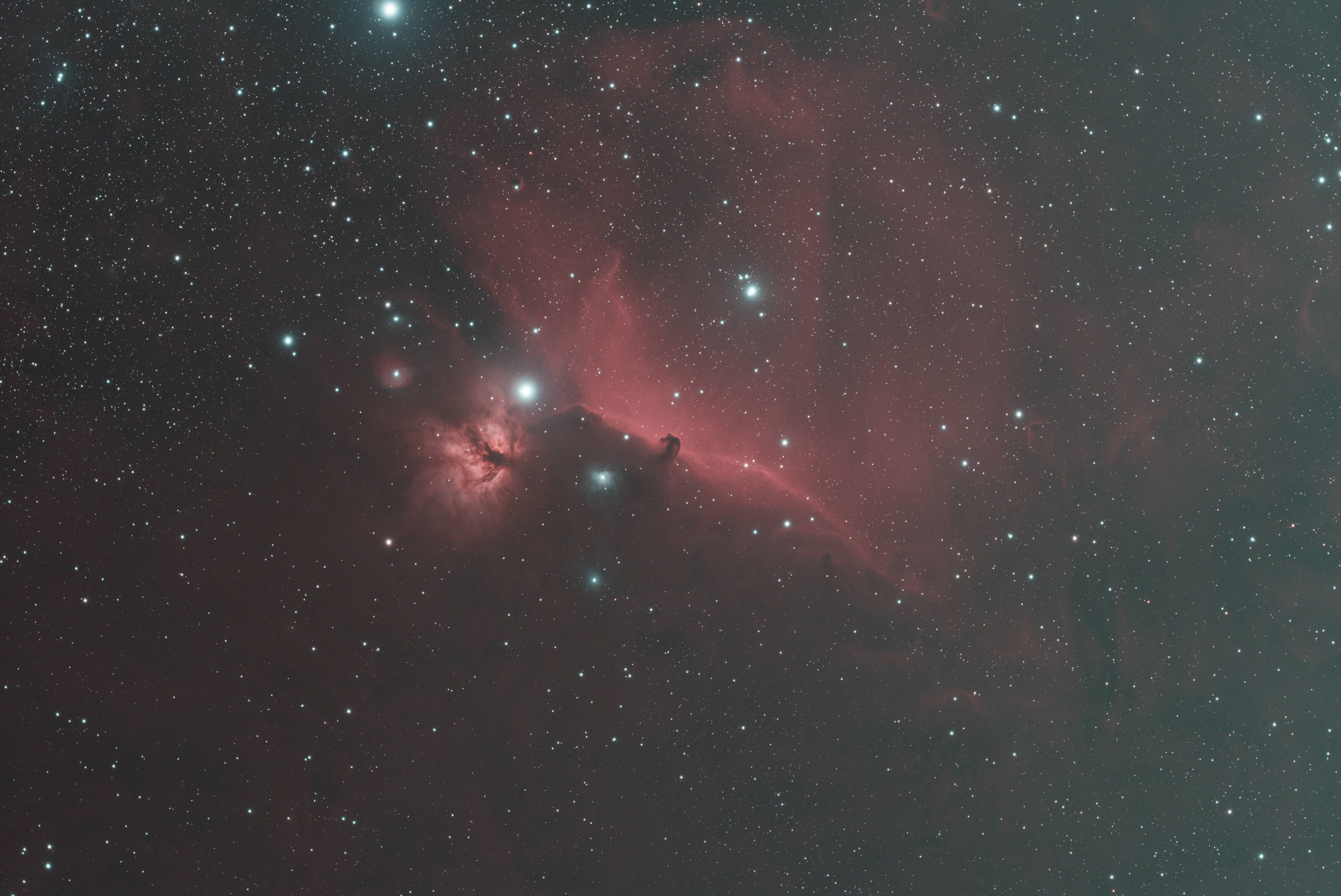 Horsehead Nebula stacking comparison: Stacked Frames